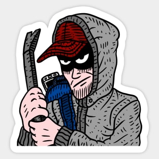 creepy burglar. thief. Sticker